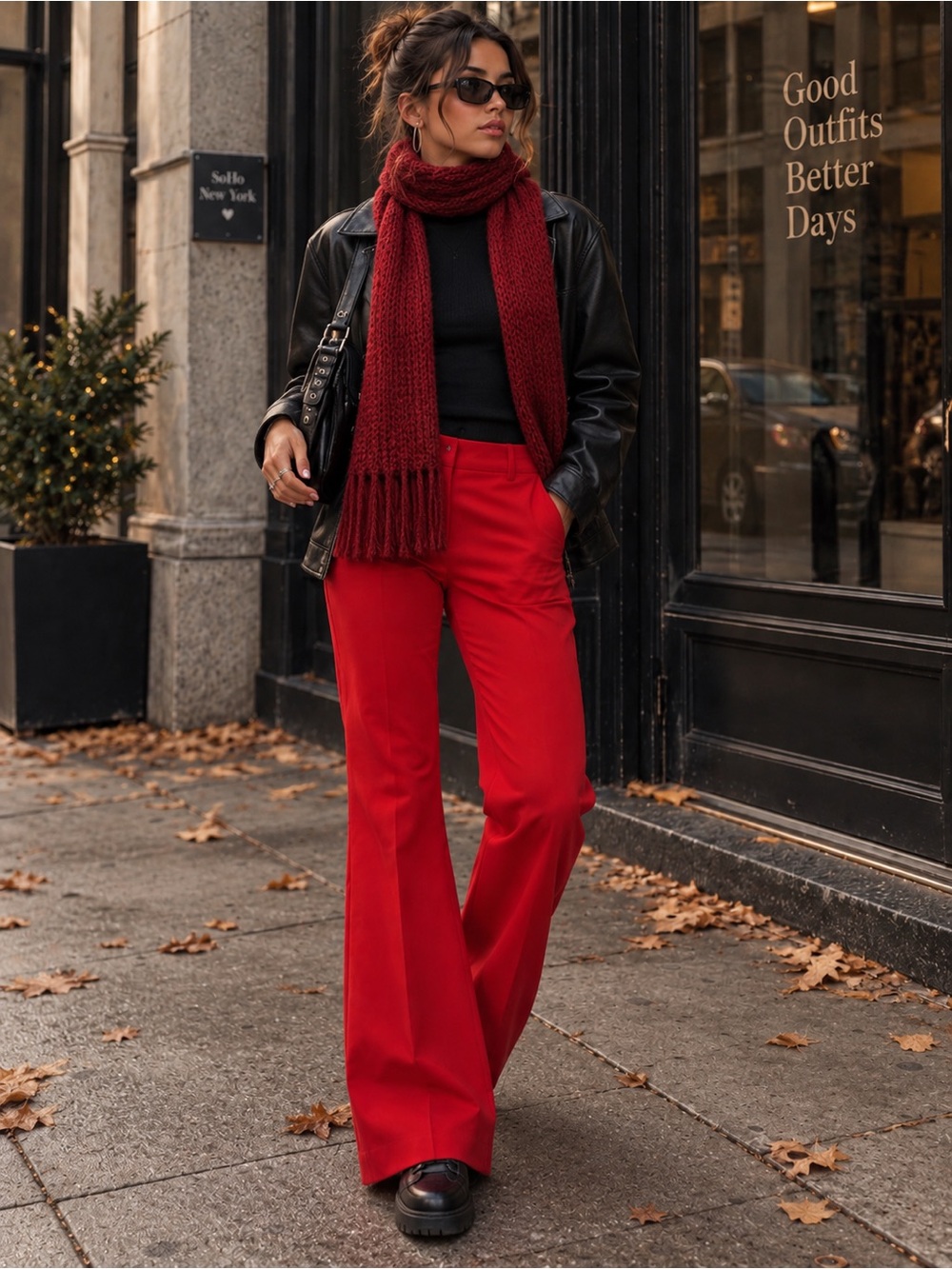 Express Editor Red Flare Dress Pants Stretch Trousers Holiday Y2K Sz 4 Short